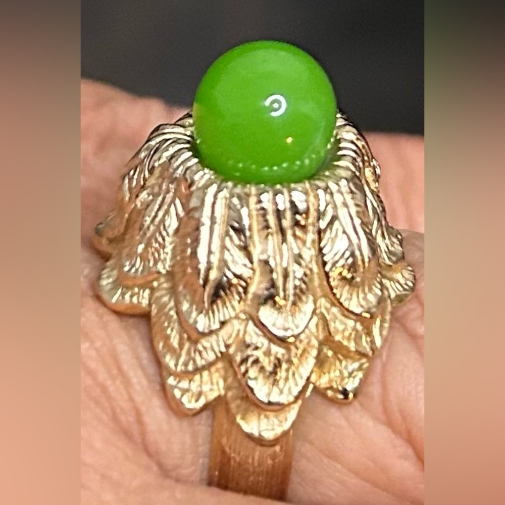 Vintage 1960s Signed Napier Goldtone Interchangeable Center Adjustable Ring